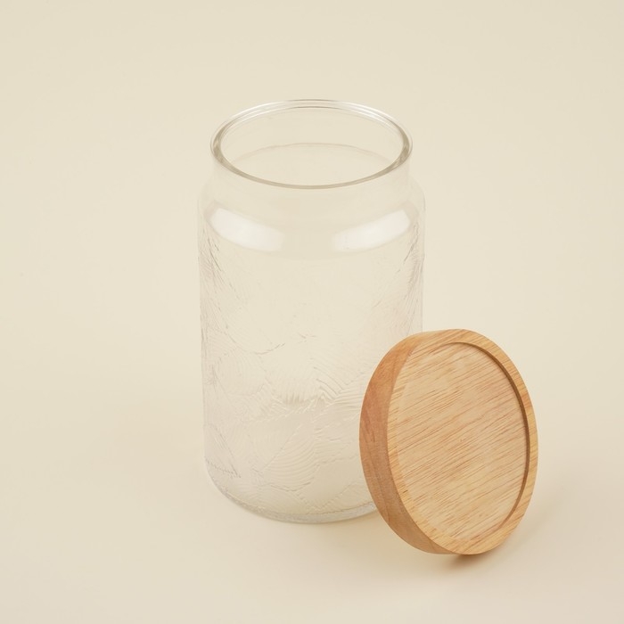 Банка стеклянная для хранения сыпучих продуктов SL Home «Валенсия», 2 л, 12×20,5 см, с деревянной крышкой Банка стеклянная для хранения сыпучих продуктов SL Home «Валенсия», 2 л, 12×20,5 см, с деревянной крышкой