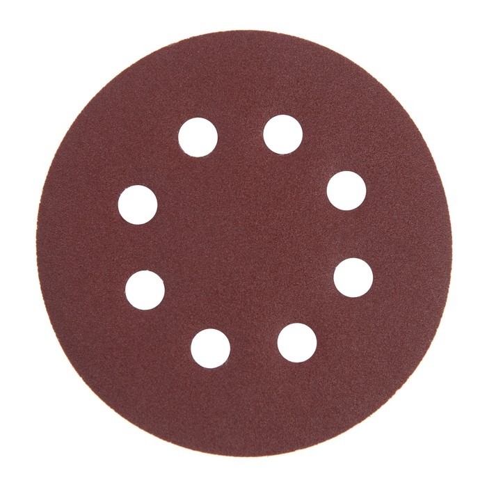 Круг абразивный шлифовальный под  Круг абразивный шлифовальный под "липучку" ТУНДРА, перфорированный, 125 мм, Р120, 10 шт.