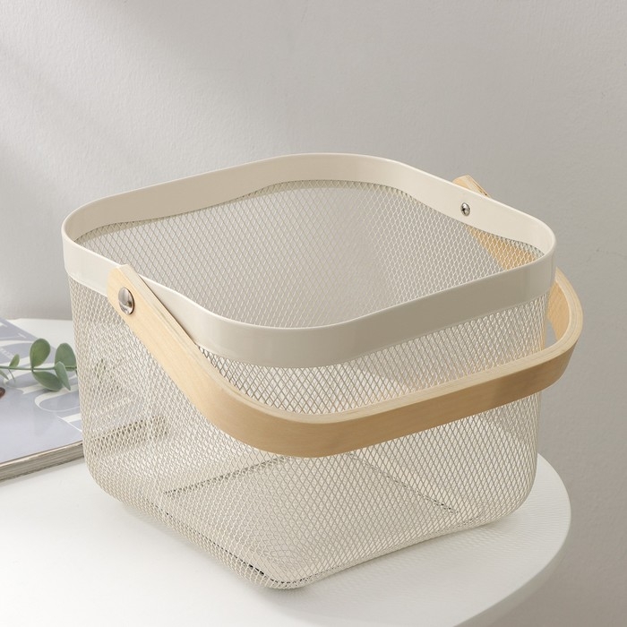 Корзинка универсальная LaDо́m, 26,5×25,5×18 см, цвет белый Корзинка универсальная LaDо́m, 26,5×25,5×18 см, цвет белый