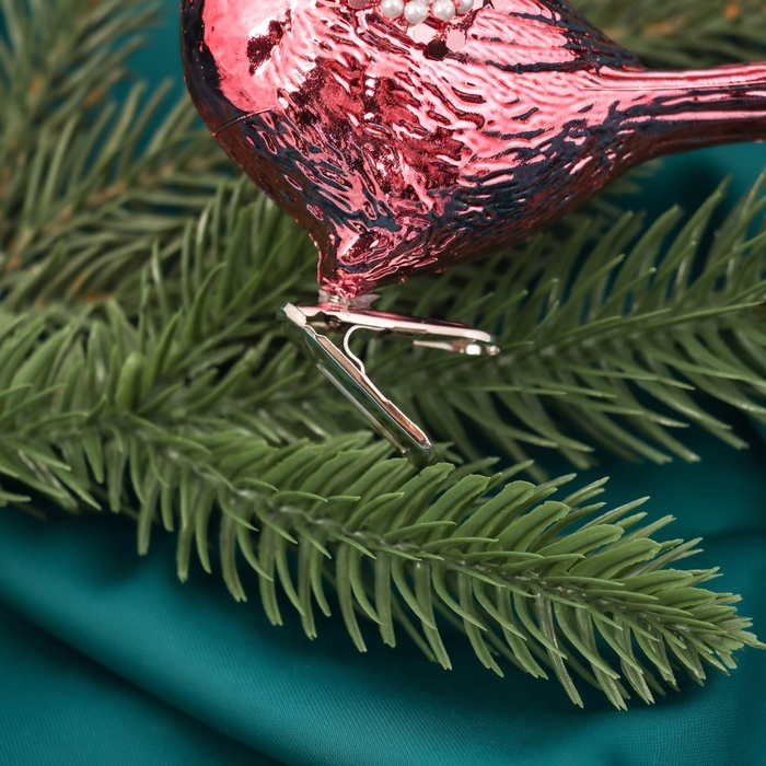 Украшение ёлочное Украшение ёлочное "Сказочная птица" (набор 3 шт) на зажимах, 10,5х7 см, микс