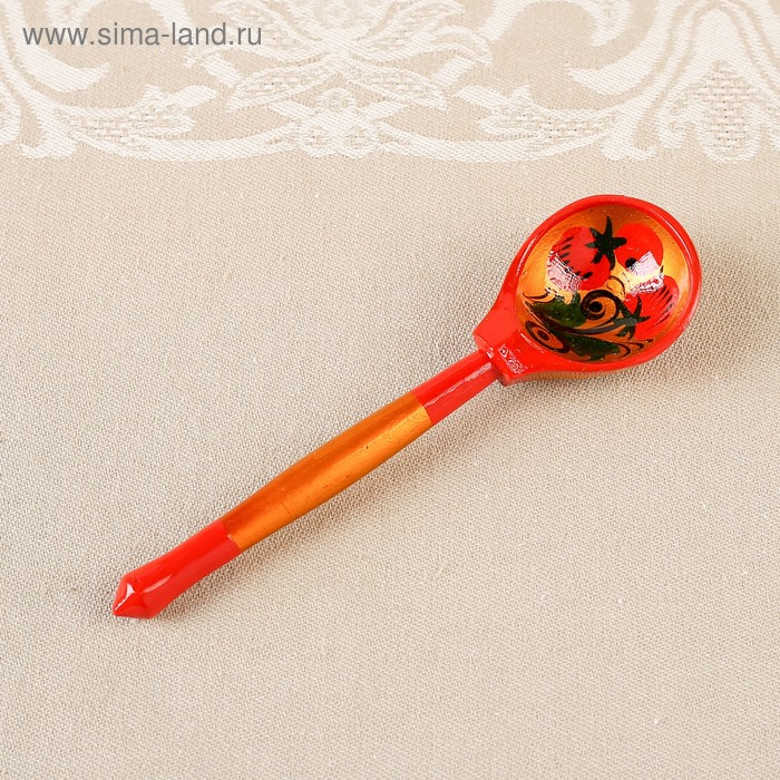 Сахарница, с ложкой, 10×9 см, хохлома