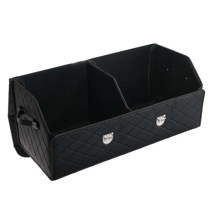 Органайзер кофр в багажник автомобиля HT-095, саквояж 68×32×30 см, черный, экокожа Органайзер кофр в багажник автомобиля HT-095, саквояж 68×32×30 см, черный, экокожа