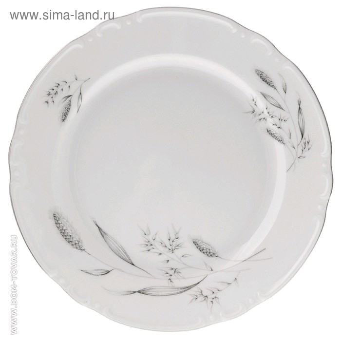 Тарелка Thun 1794 A.S Constance «Серебряные колосья, отводка платина», 21 см