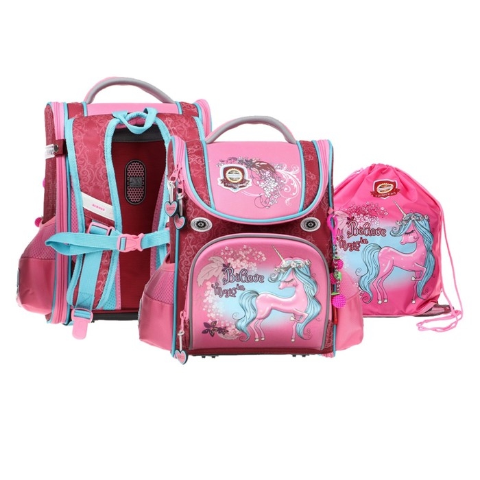 Ранец школьный Стандарт, раскаладной, 36 х 29 х 17 см, Across 191, наполнение: мешок, розовый ACR22-191-10 Ранец школьный Стандарт, раскаладной, 36 х 29 х 17 см, Across 191, наполнение: мешок, розовый ACR22-191-10