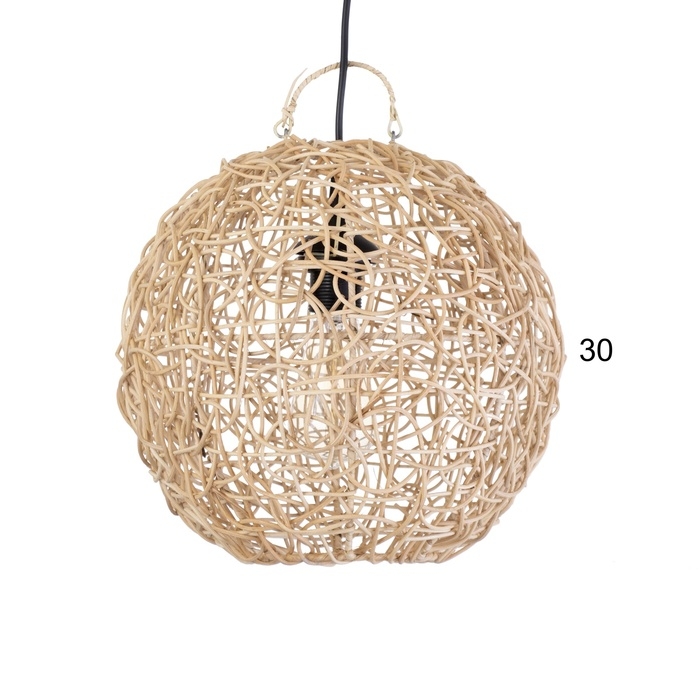 Светильник потолочный из ротанга Светильник потолочный из ротанга "Сфера" 1х120Вт, Е27, 30х30х30 см