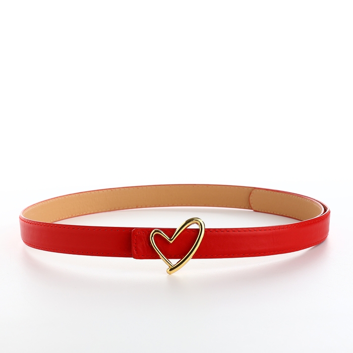 Ремень женский, ширина 2,2 см, пряжка металл, цвет красный