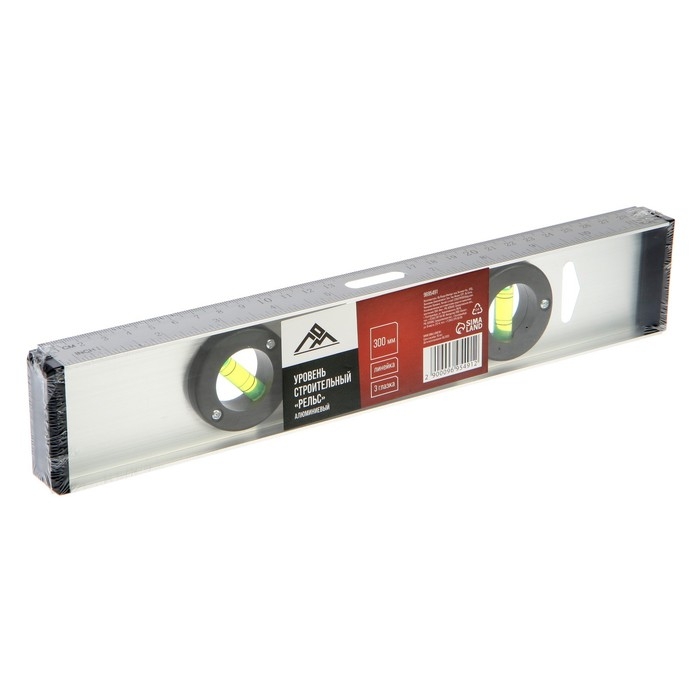 Уровень строительный ЛОМ  Уровень строительный ЛОМ "Рельс", алюминиевый, 300 мм