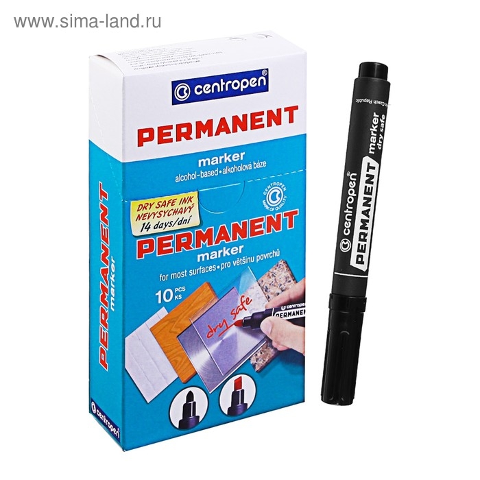 Маркер перманентный скошенный 5.0 мм Centropen 8516, цвет чёрный (стойкий к высыханию) Маркер перманентный скошенный 5.0 мм Centropen 8516, цвет чёрный (стойкий к высыханию)