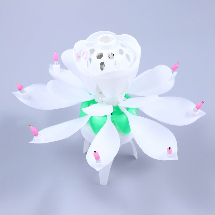 Свеча для торта музыкальная  Свеча для торта музыкальная "Тюльпан", крутящаяся, белая, 14,5×6 см