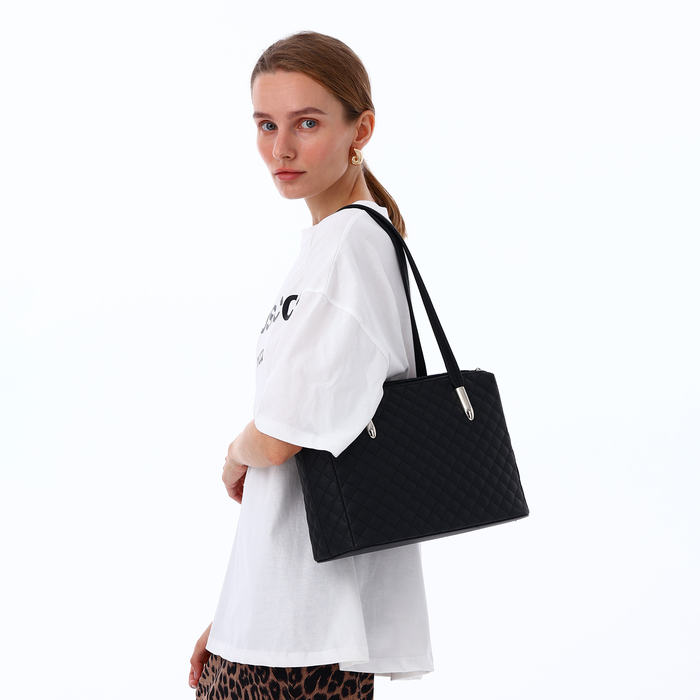 Сумка женская TEXTURA, тоут, средний размер, цвет чёрный