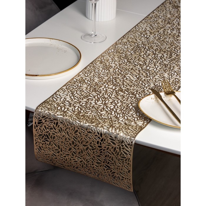 Дорожка на стол Доляна «Манифик», 30×150 см, цвет золотой Дорожка на стол Доляна «Манифик», 30×150 см, цвет золотой