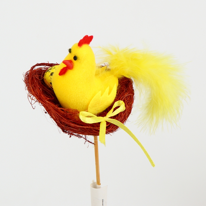 Пасхальный декор на палочке «Петушок», 7 × 13 × 31 см, в гнёздышке Пасхальный декор на палочке «Петушок», 7 × 13 × 31 см, в гнёздышке