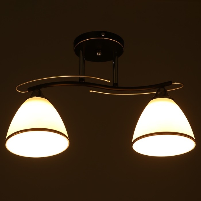 Люстра ГАЛЛОП "Сарри" 2x60Вт Е27 черный-хром