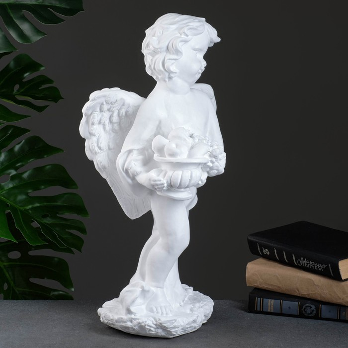 Фигура Фигура "Ангел с фруктами" белый 20х26х48см