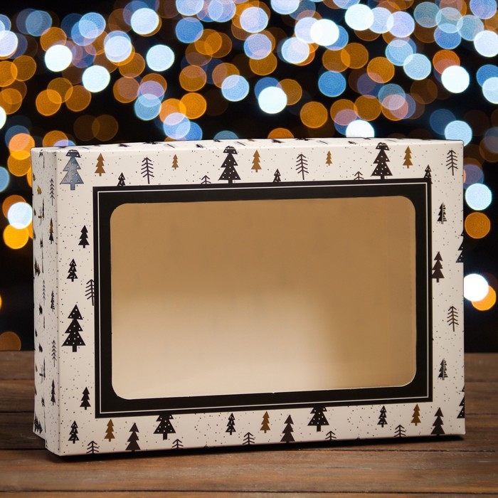 Новый год. Коробка подарочная новогодняя складная, крышка-дно, с окном Новый год. Коробка подарочная новогодняя складная, крышка-дно, с окном "Волшебного Нового Года" 24 х 17 х 8 см