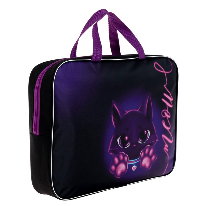 Папка с ручками текстильная А4, 350 х 270 х 70 мм, Calligrata Папка с ручками текстильная А4, 350 х 270 х 70 мм, Calligrata "Котик"