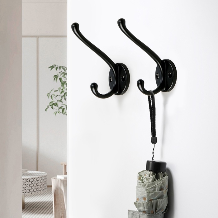 Крючок мебельный CAPPIO LINE, двухрожковый, черный Крючок мебельный CAPPIO LINE, двухрожковый, черный