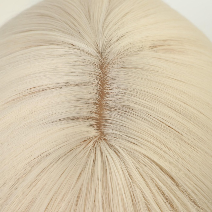 Парик искусственный, с чёлкой, имитация кожи, 30 см, цвет молочный Парик искусственный, с чёлкой, имитация кожи, 30 см, цвет молочный