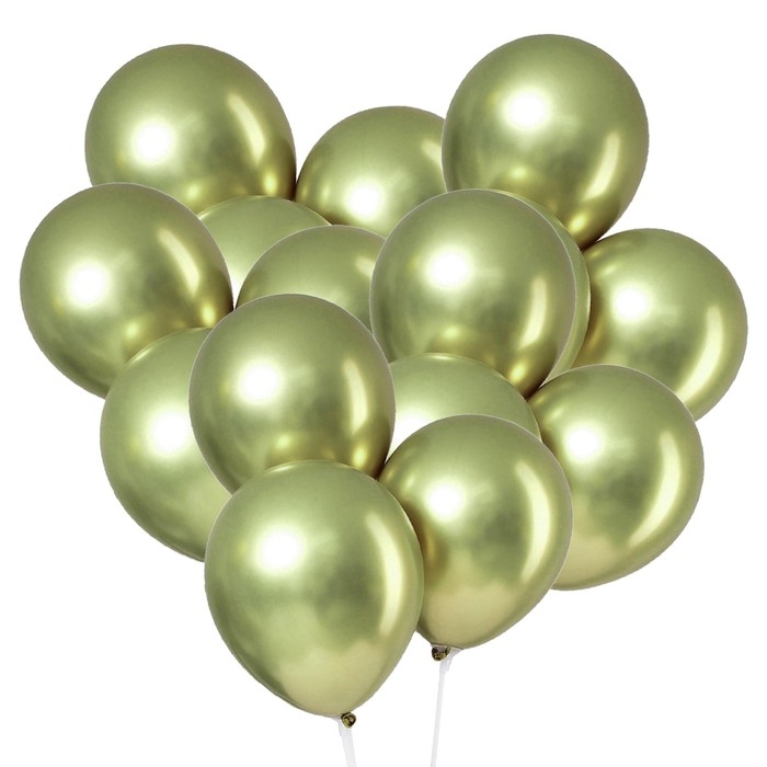 Шар латексный 12 Шар латексный 12" «Хром», металл, набор 50 шт., цвет салатовый