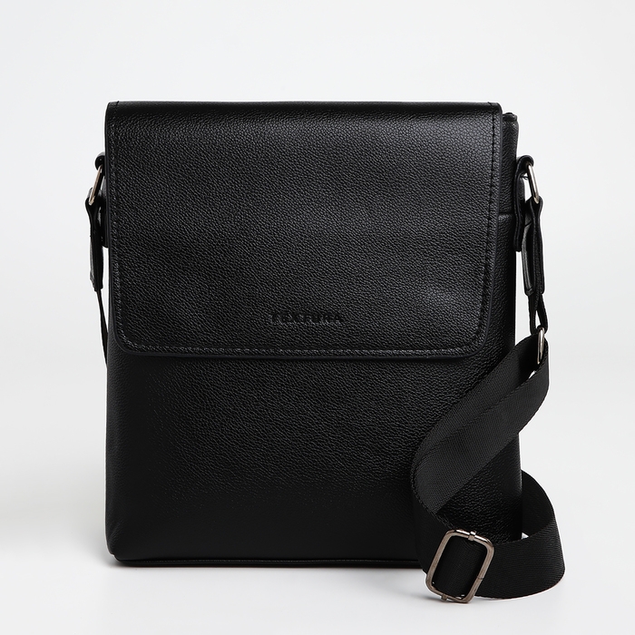 Сумка мужская через плечо TEXTURA, наружный карман, цвет чёрный Сумка мужская через плечо TEXTURA, наружный карман, цвет чёрный