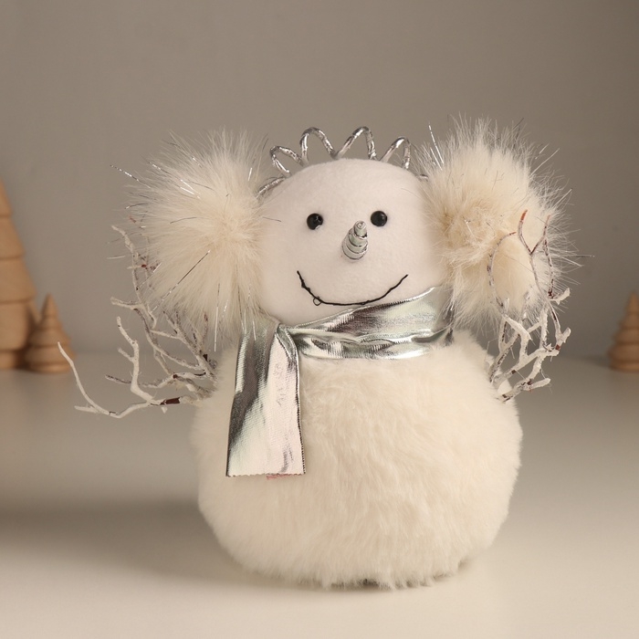 Декор  Декор "Снеговик в меховых наушниках" 20х12х17 см