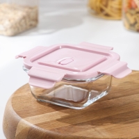 Контейнер из жаропрочного стекла с крышкой Cook and Freeze, 300 мл, 12×6 см, цвет МИКС