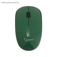 Мышь Gembird MUSW-111-GRN, беспроводная, оптическая, 1200 dpi, 2.4 ГГц, 1xAA, USB, зелёная