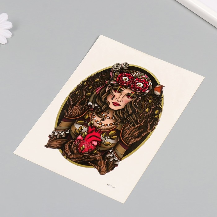 Татуировка на тело цветная Татуировка на тело цветная "Сердце леса" 26,1х14,6 см