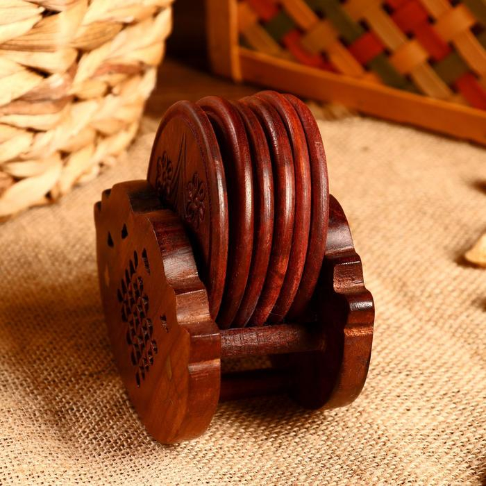 Подставка под горячее  Подставка под горячее "Качели" дерево 13,5х11,5х6,5 см