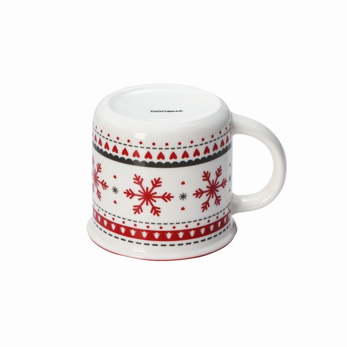 Кружка фарфоровая Доляна «Новый год. Снежинки», 380 мл Кружка фарфоровая Доляна «Новый год. Снежинки», 380 мл