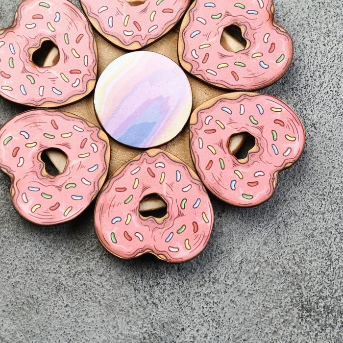 Подставка под горячее «Пончик», 12 см, можжевельник Подставка под горячее «Пончик», 12 см, можжевельник