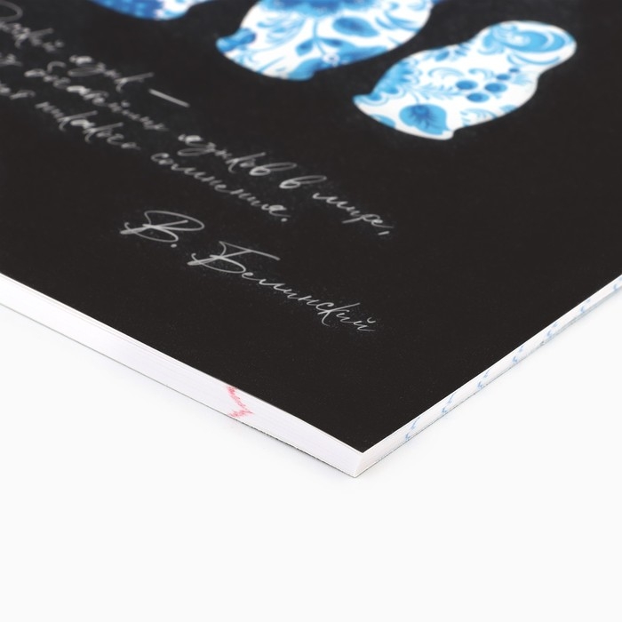 Предметная тетрадь А5, 48 л на скрепке &laquo;Силуэт.Русский язык&raquo;  Софт тач лам, уф лак