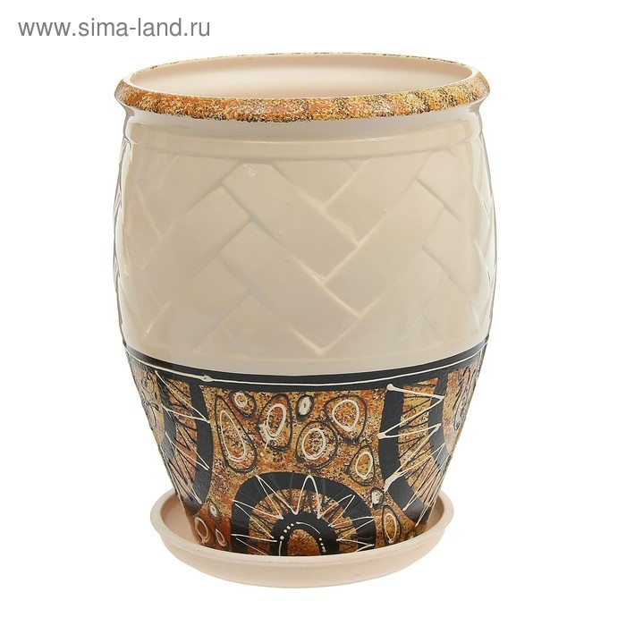 Горшок цветочный Горшок цветочный "Фикус 2" Мозаика белый микс 12л