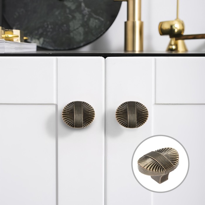 Ручка кнопка CAPPIO, цинк, d=35 мм, цвет бронза Ручка кнопка CAPPIO, цинк, d=35 мм, цвет бронза