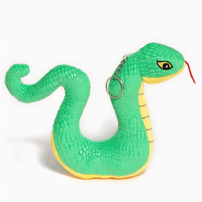 Мягкая игрушка «Змейка» на брелоке, 16 см, цвет зелёный Мягкая игрушка «Змейка» на брелоке, 16 см, цвет зелёный