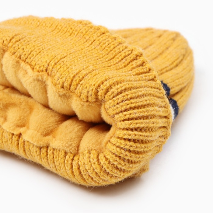 Шапка детская, цвет горчичный, размер 52-54 Шапка детская, цвет горчичный, размер 52-54