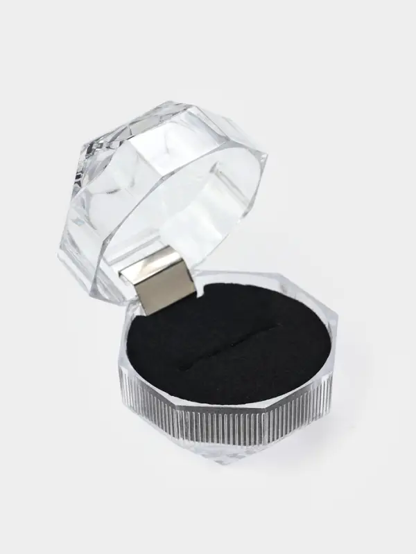 Набор футляров пластиковых 6 шт. под кольцо "Шарик", 4*4*4,5, вставка чёрная (645993)