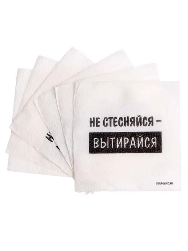 Салфетки бумажные однослойные &laquo;Не стесняйся-вытирайся&raquo;, 24&times;24 см, набор 100 шт.