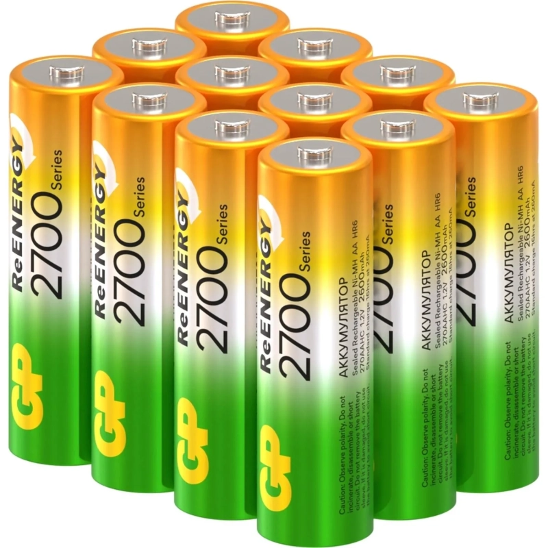 Аккумулятор GP 270AAHC-B12/270AAHCRGY-B12 /240 АА 2700 ser(min2600mAh) 12шт