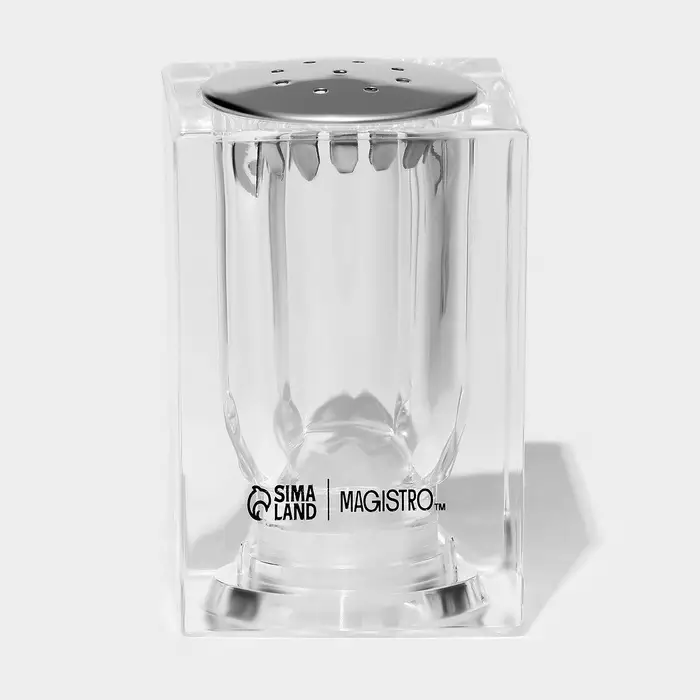 Набор для специй Magistro Glace, 2 предмета: мельница с ручкой, солонка, акрил, прозрачный
