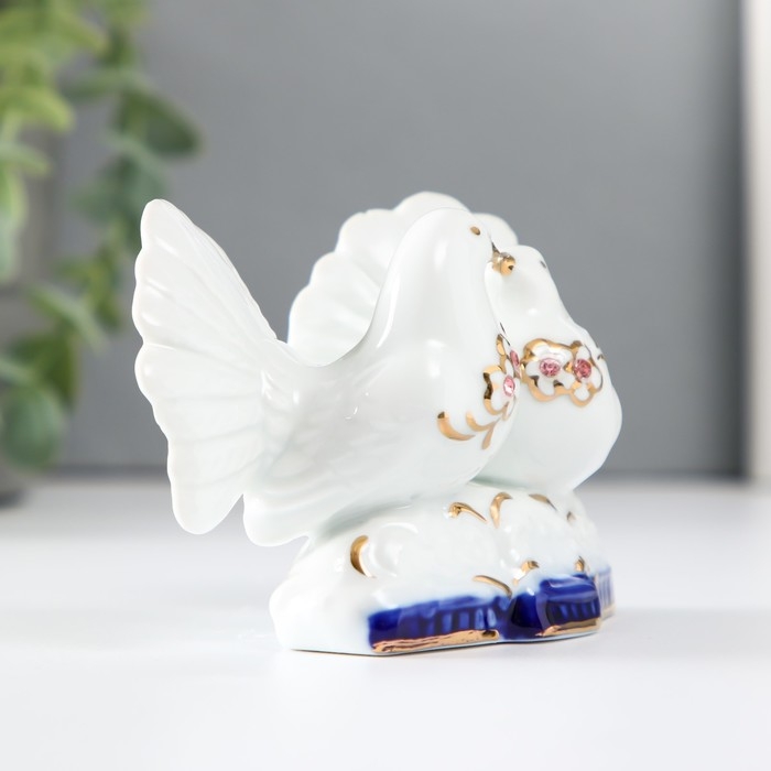 Сувенир керамика Сувенир керамика "2 воркующих голубя" со стразами 8х11х4,5 см