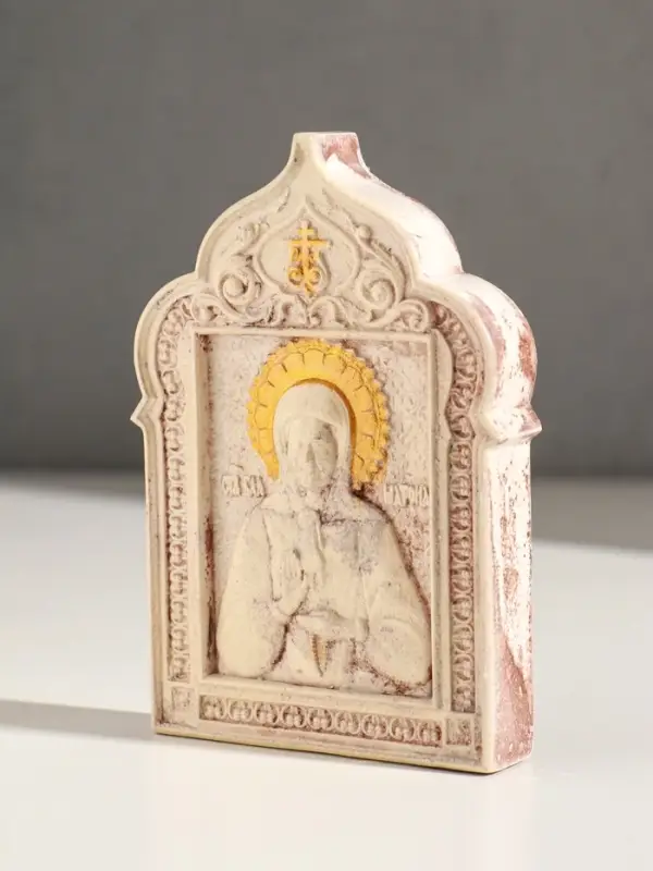 Икона &laquo;Святая Матрона&raquo;, с подвесом, 12&times;8&times;2 см, гипс, роспись