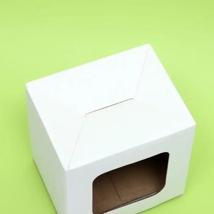 Коробка под кружку, с окном, белая 12×9.5×12 см Коробка под кружку, с окном, белая 12×9.5×12 см