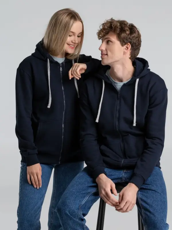 Толстовка на молнии с капюшоном Unit Siverga Heavy темно-синяя, размер XS Толстовка на молнии с капюшоном Unit Siverga Heavy темно-синяя, размер XS