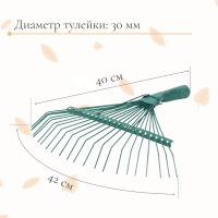 Грабли веерные, проволочные, 22 зубца, металл, тулейка 30 мм, без черенка, МИКС