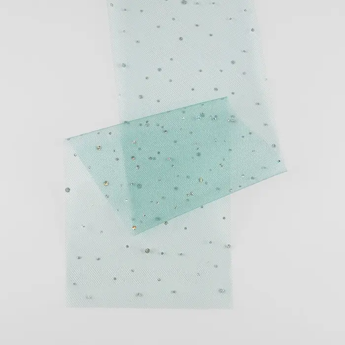 Фатин с блёстками, 15 см, 23 &plusmn;1 м, 11 &plusmn;1 г/м&sup2;, цвет тёмно-зелёный №59