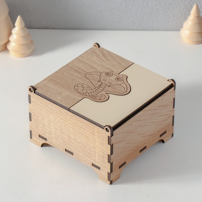 Шкатулка комбинированная  Шкатулка комбинированная "Маленькая змея" 10,5х10х7 см