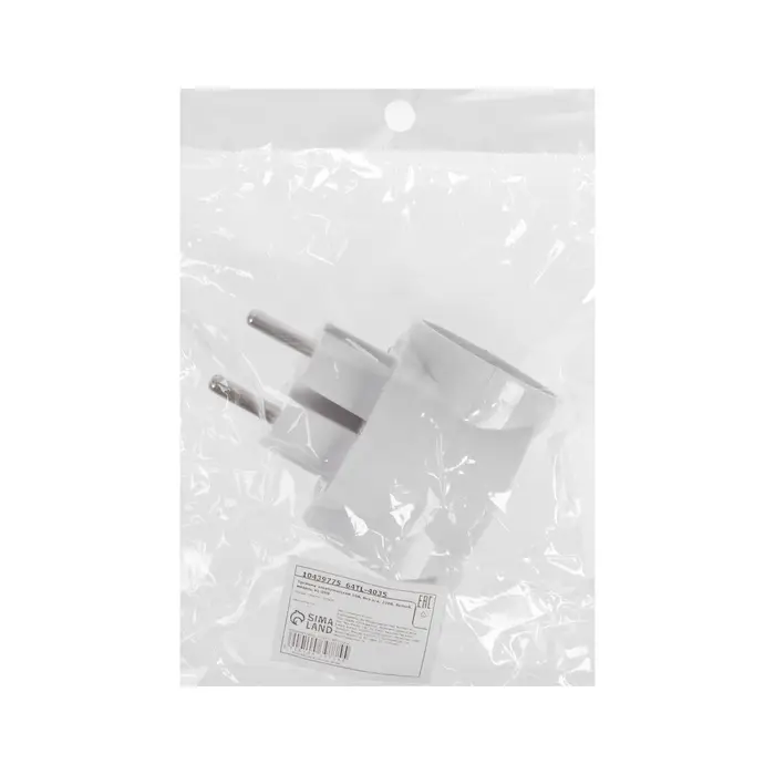 Тройник электрический 10A, без з/к, 220В, белый Тройник электрический 10A, без з/к, 220В, белый