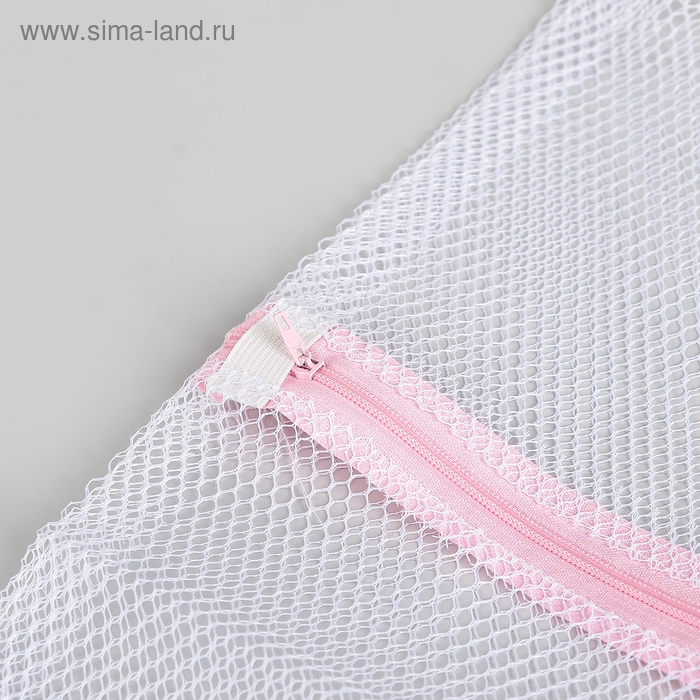 Мешок для стирки белья Доляна, 50×60 см, крупная сетка, цвет белый