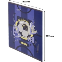 Тетрадь общая А5 48л №1School Football син,клет,скреп, ВД 4шт/уп(1819903)